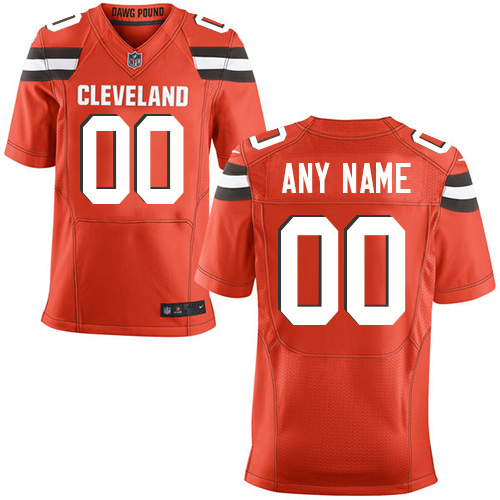 Men's Elite Nike Jersey Orange Alternate - Customized NFL Cleveland Browns